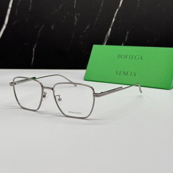 NEW BOTTEGA VENETA BV1015O 003 SILVER UNISEX EYEGLASSES BOTTEGA VENETA - Picture 1 of 9